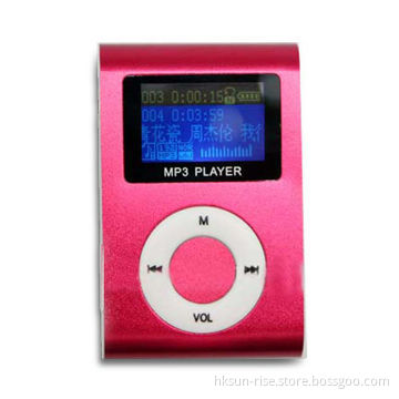 Clip Color Display MP3 Player, Supports MP3 and WMA Audio Formats, CE and FCC MArks